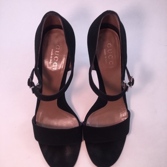 Gucci Suede Heeled Sandals Size 8 - Picture 5 of 16